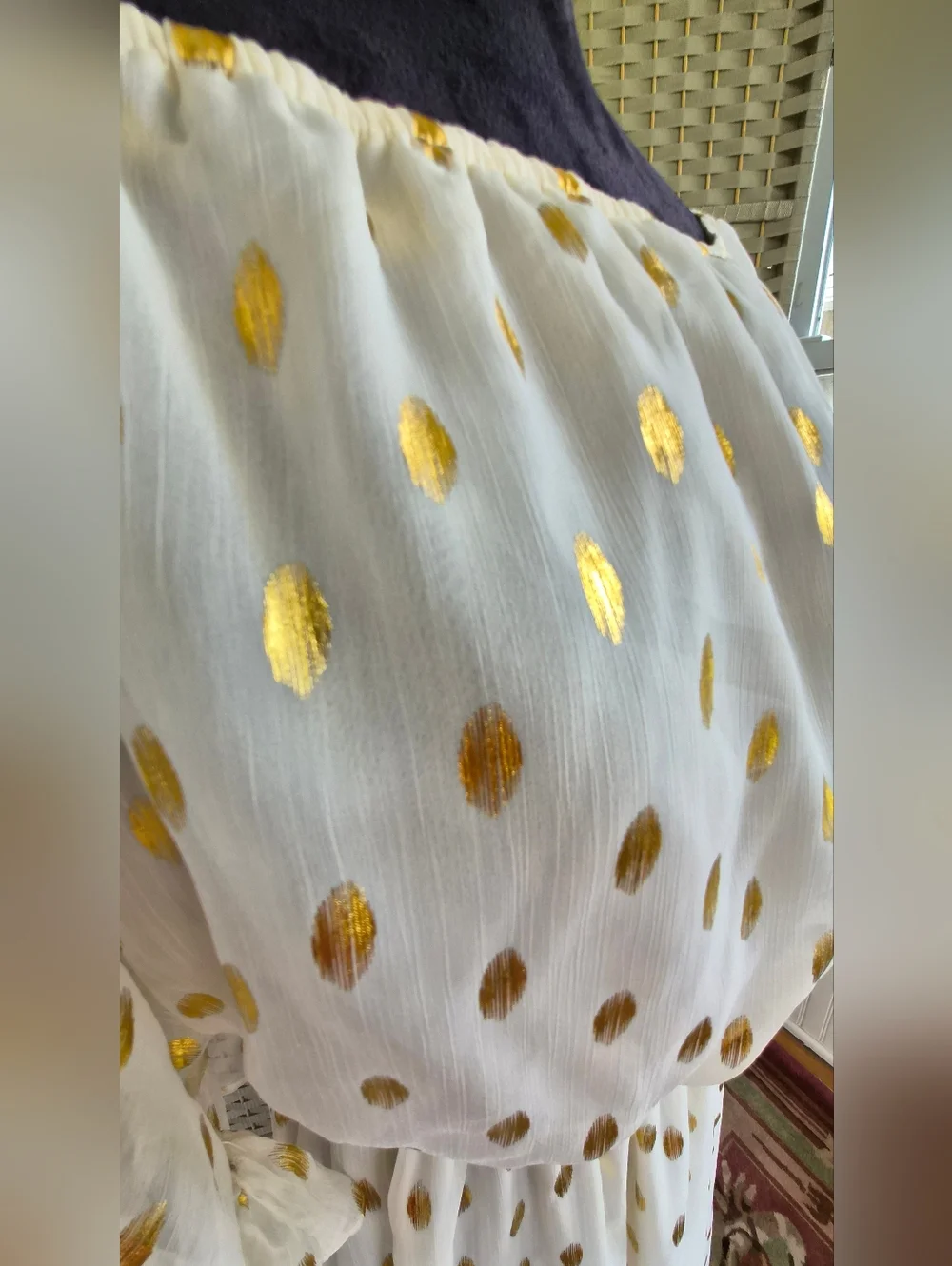 VICI Cream Dress with Gold Dot Detail - Picture 3 of 7